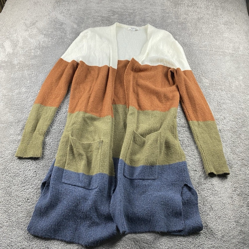 Madewell Open Front Long Cardigan Womens XS Color‎ Block